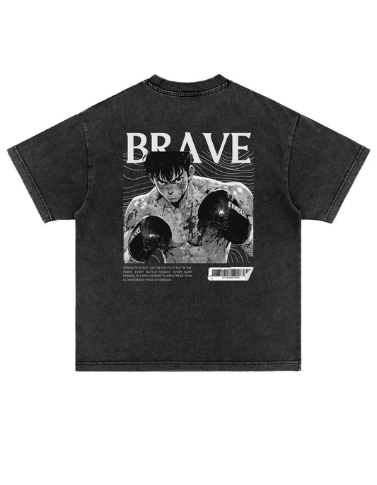 Retro Boxing Anime T-Shirt – Black Gloves Oversize T-Shirt